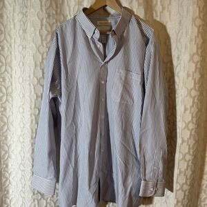 Roundtree & Yorke Gold Label Men's Non-Iron Fitted Shirt Sz 18 1/2 -36/37 Tall